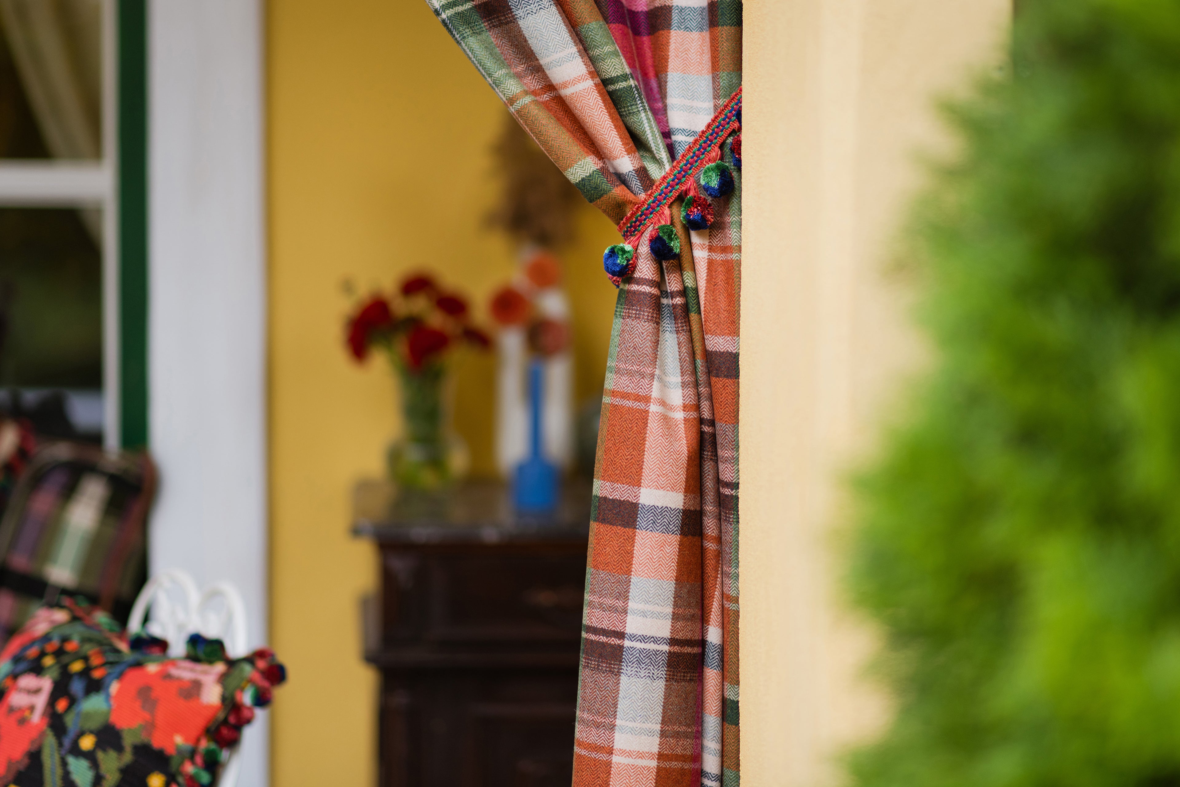 Kerschdorf Plaid / Check Carrot fabric in orange color - pattern number FB00199 - by Mind The Gap in the Transylvanian Rhapsody collection