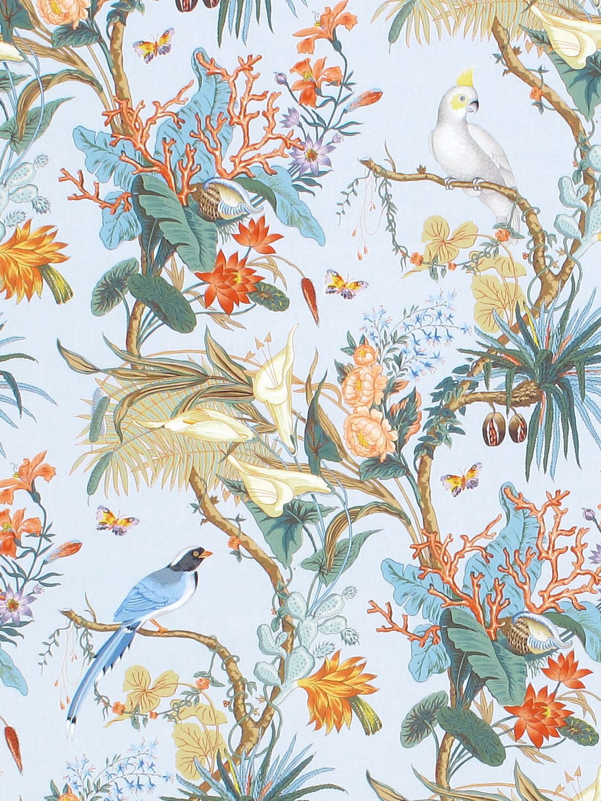 Cinque Terra fabric in coral sky color - pattern number FB 0001CINQ - by Scalamandre in the Old World Weavers collection