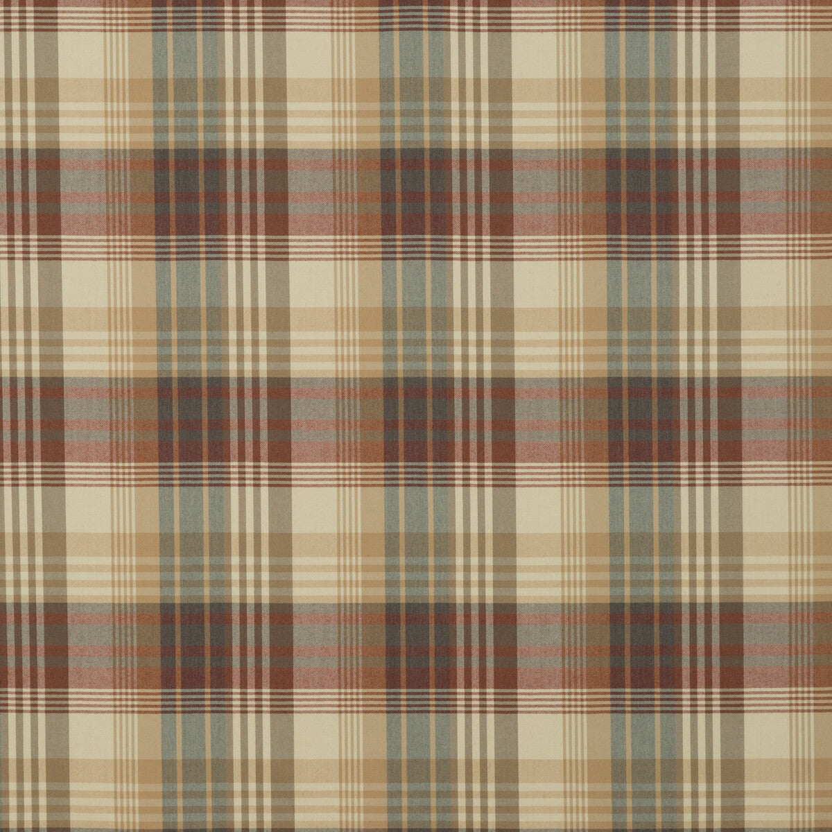 Ancient Tartan fabric in red/charcoal color - pattern FD016/584.V78.0 - by Mulberry in the Grand Tour collection