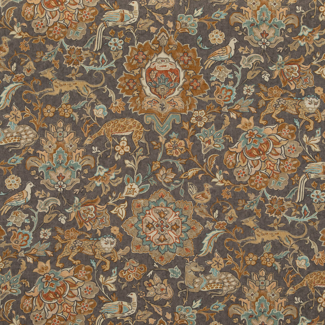 Wild Things fabric in woodsmoke color - pattern FD2005.A15.0 - by Mulberry in the Mulberry Long Weekend collection