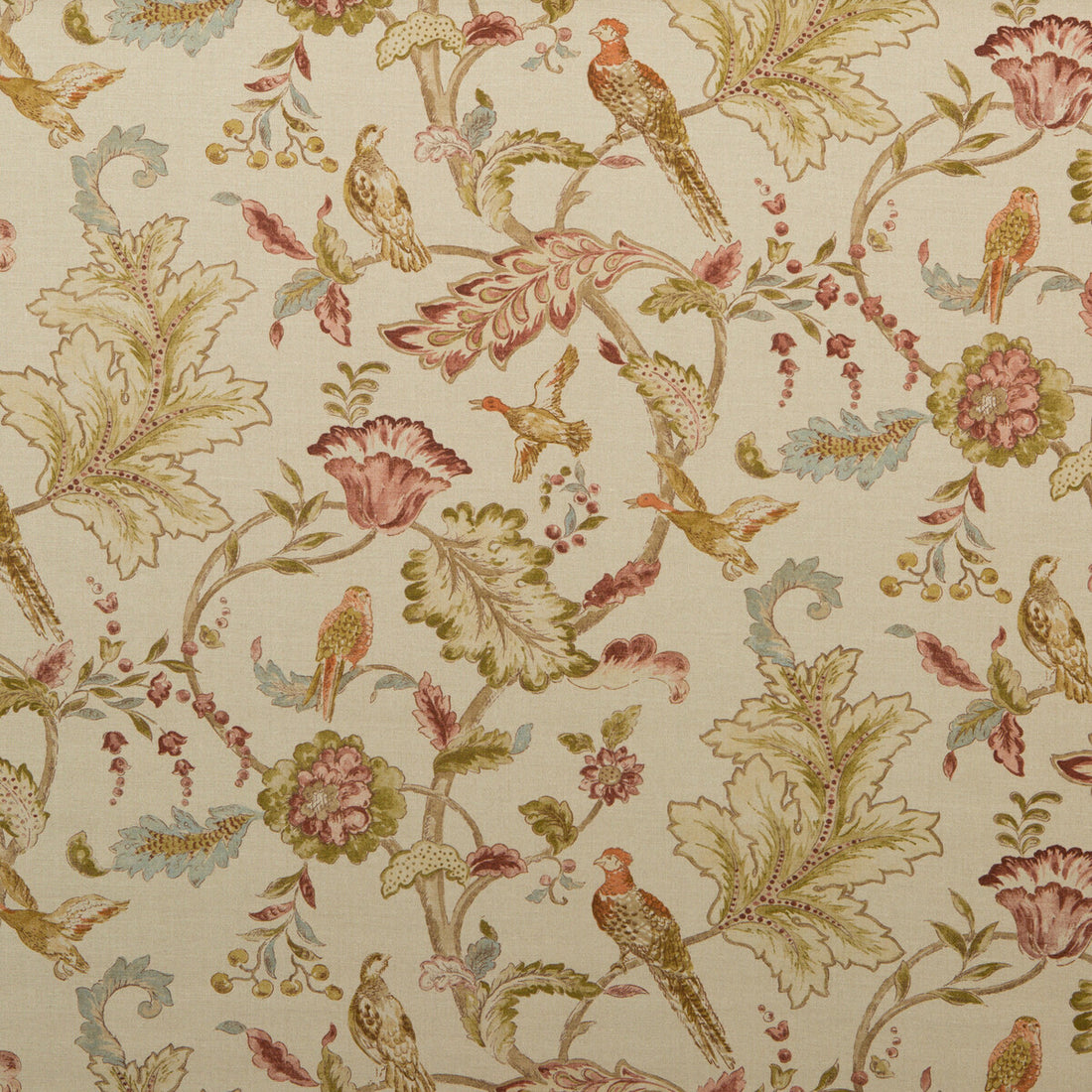 Early Birds fabric in natural color - pattern FD241.K101.0 - by Mulberry in the Great Park collection