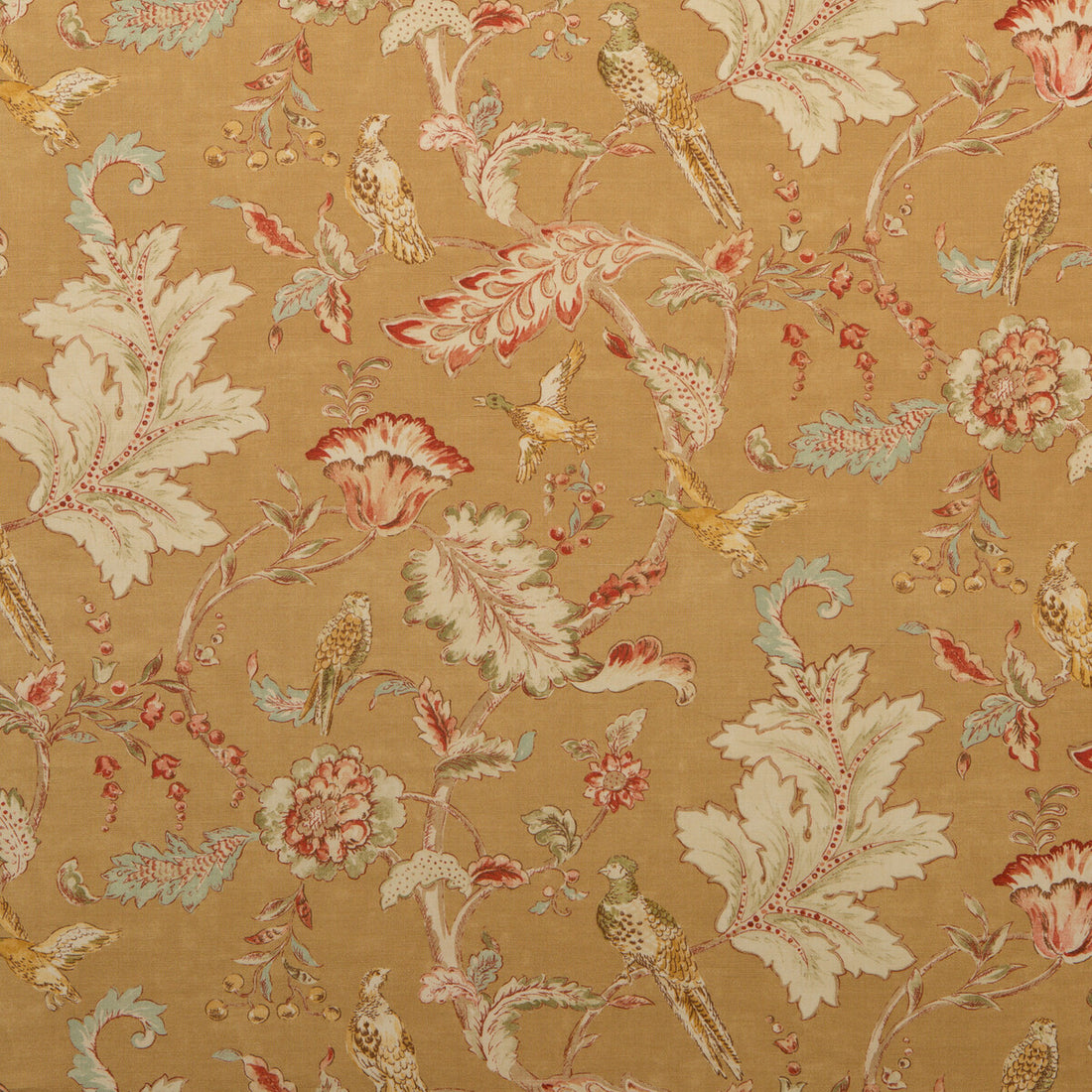 Early Birds fabric in sand color - pattern FD241.N102.0 - by Mulberry in the Grand Tour collection