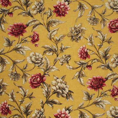 Gilded Peony fabric in soft yellow/pink color - pattern FD252.T67.0 - by Mulberry in the Living Legends collection