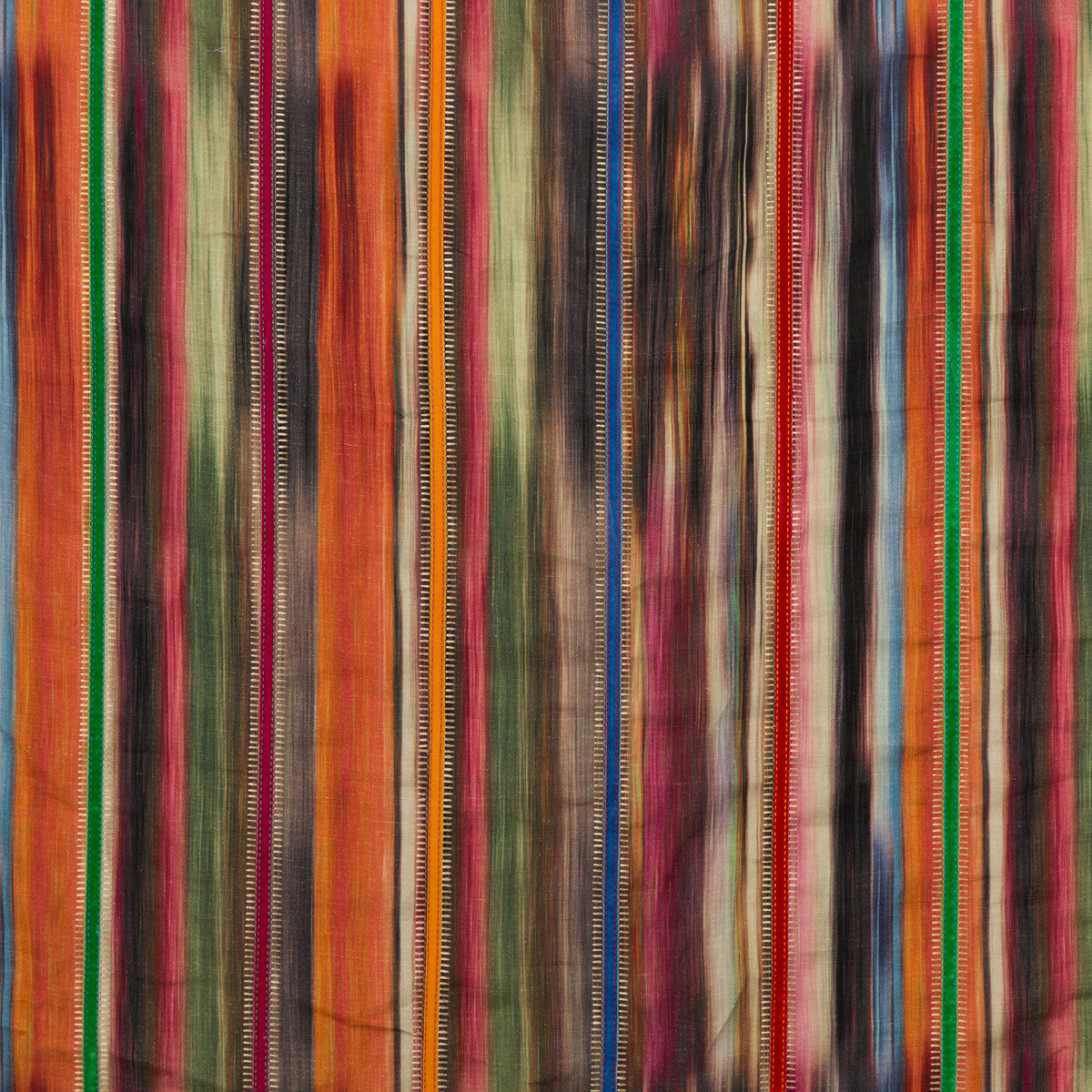 Bohemian Stripe fabric in multi color - pattern FD266.Y101.0 - by Mulberry in the Bohemian Romance collection