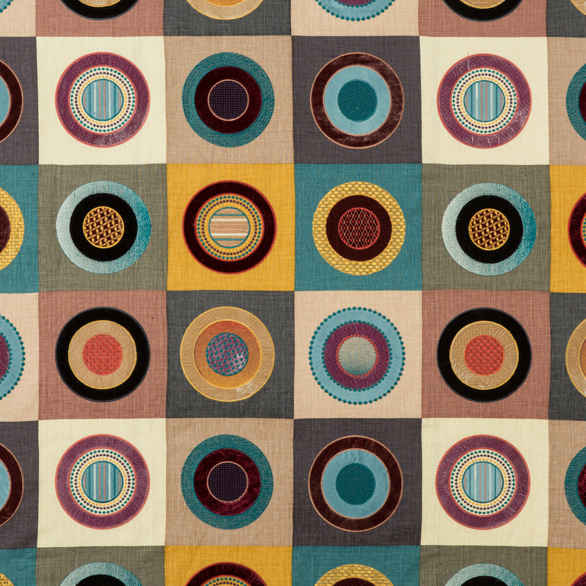 Dress Circle fabric in multi color - pattern FD267.Y101.0 - by Mulberry in the Bohemian Romance collection