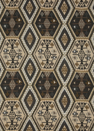 Buckland fabric in charcoal/bronze color - pattern FD282.A130.0 - by Mulberry in the Bohemian Travels collection