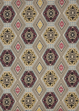 Magic Carpet fabric in woodsmoke color - pattern FD283.A101.0 - by Mulberry in the Bohemian Travels collection