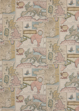 Bohemian Travels Linen fabric in multi color - pattern FD284.Y101.0 - by Mulberry in the Bohemian Travels collection