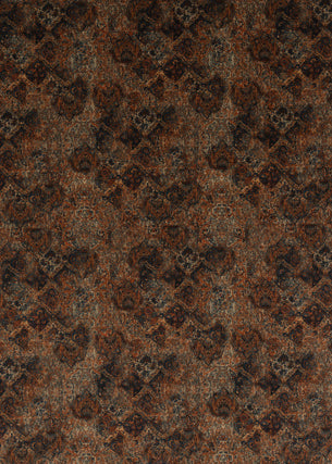 Bohemian Velvet fabric in teal/spice color - pattern FD286.T69.0 - by Mulberry in the Bohemian Travels collection