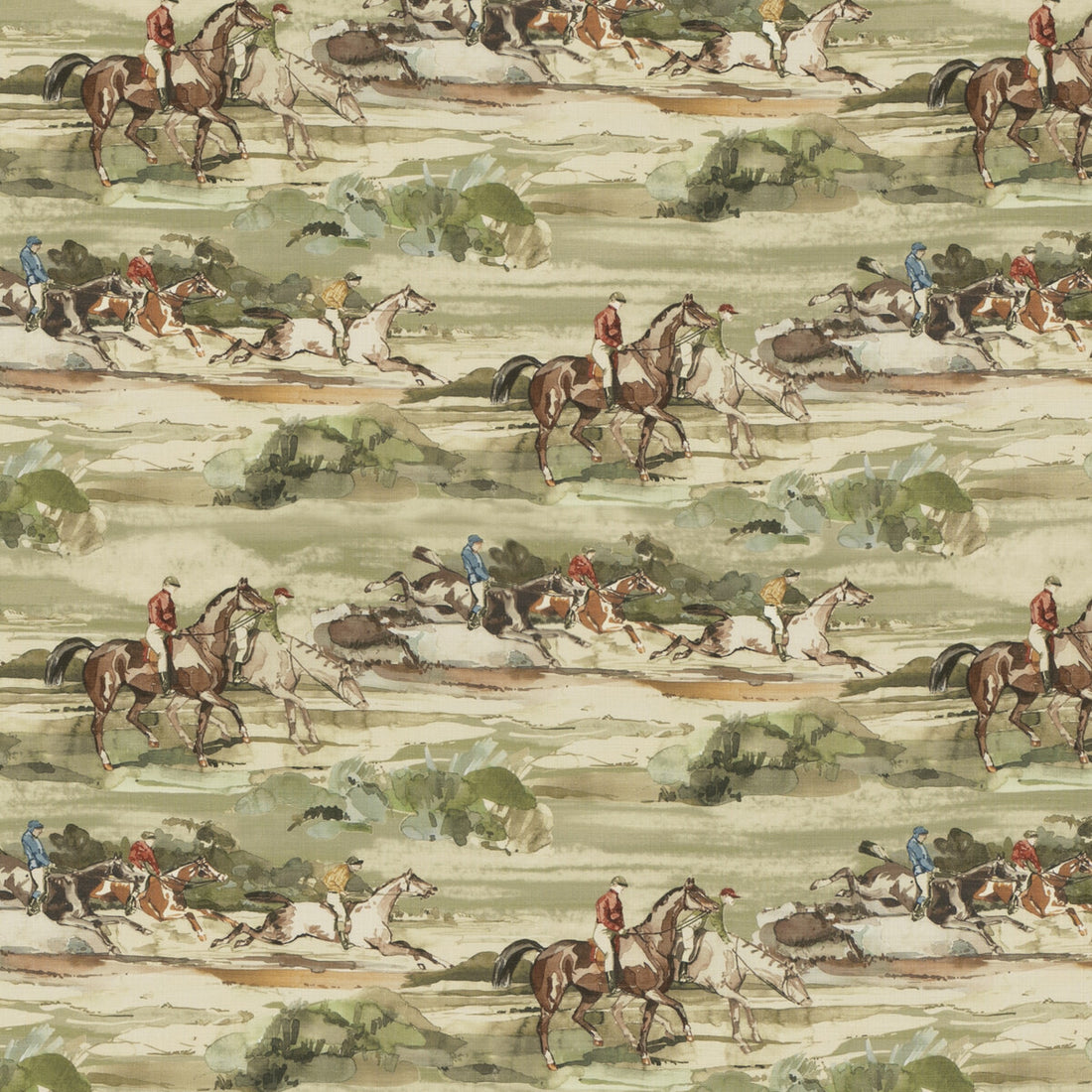 Morning Gallop Linen fabric in antique color - pattern FD294.J52.0 - by Mulberry in the Icons Fabrics collection