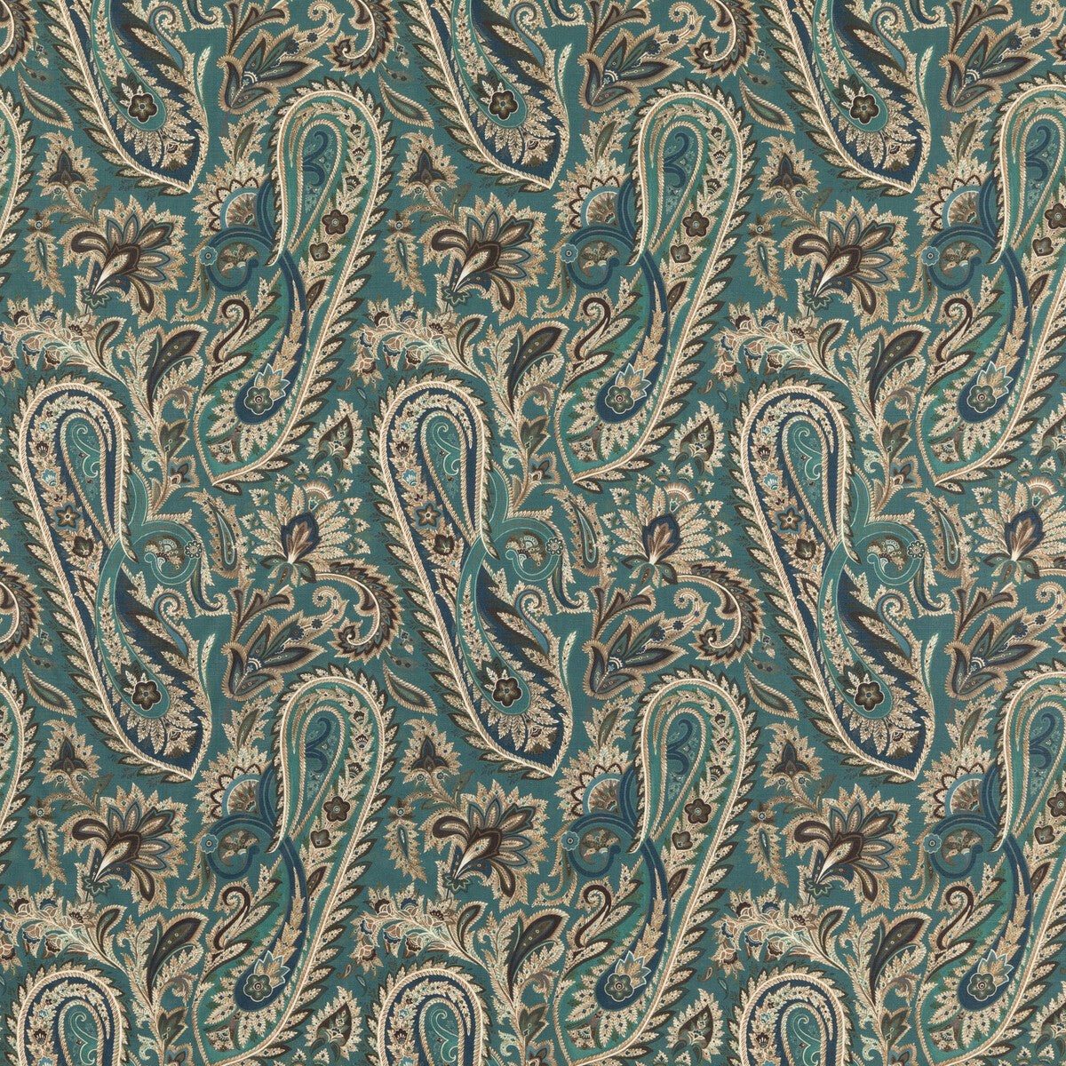 Hoxley fabric in teal color - pattern FD302.R122.0 - by Mulberry in the Modern Country I collection