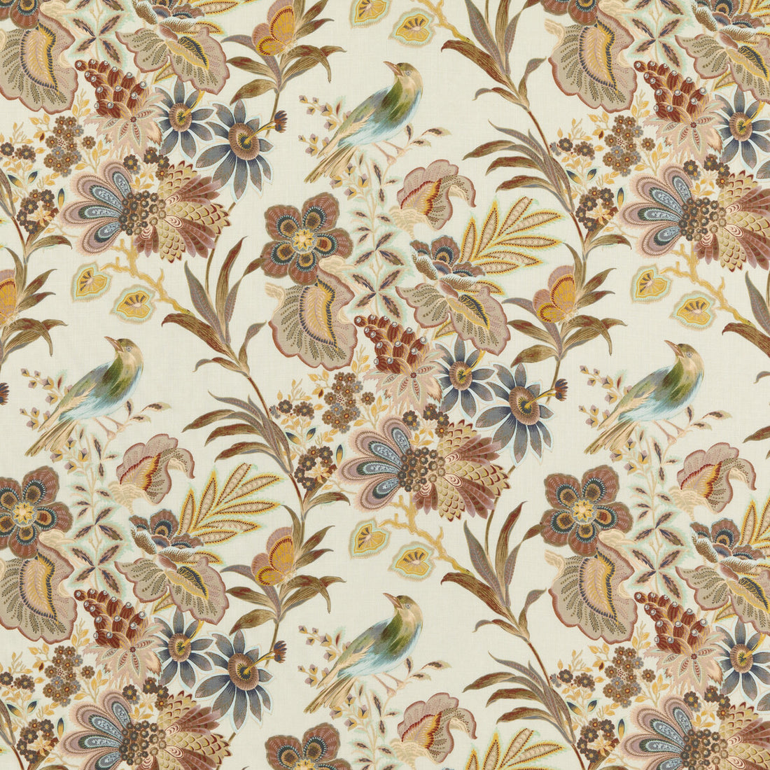 Artist Garden fabric in spice color - pattern FD303.T30.0 - by Mulberry in the Modern Country II collection