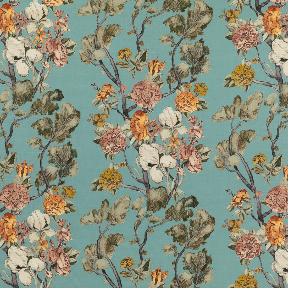 Wild Side fabric in teal color - pattern FD304.R122.0 - by Mulberry in the Modern Country II collection