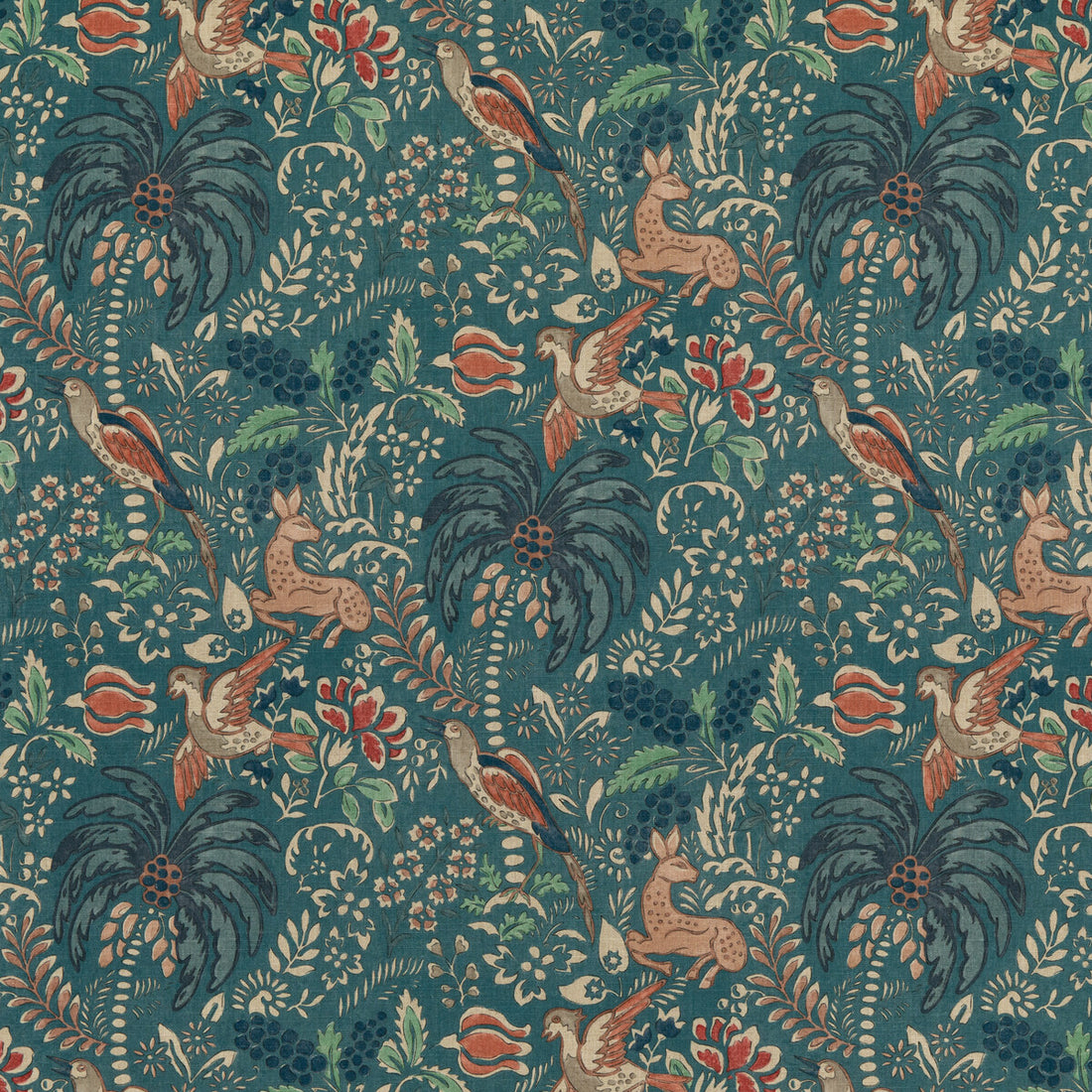 Fantasia fabric in teal color - pattern FD308.R122.0 - by Mulberry in the Modern Country I collection