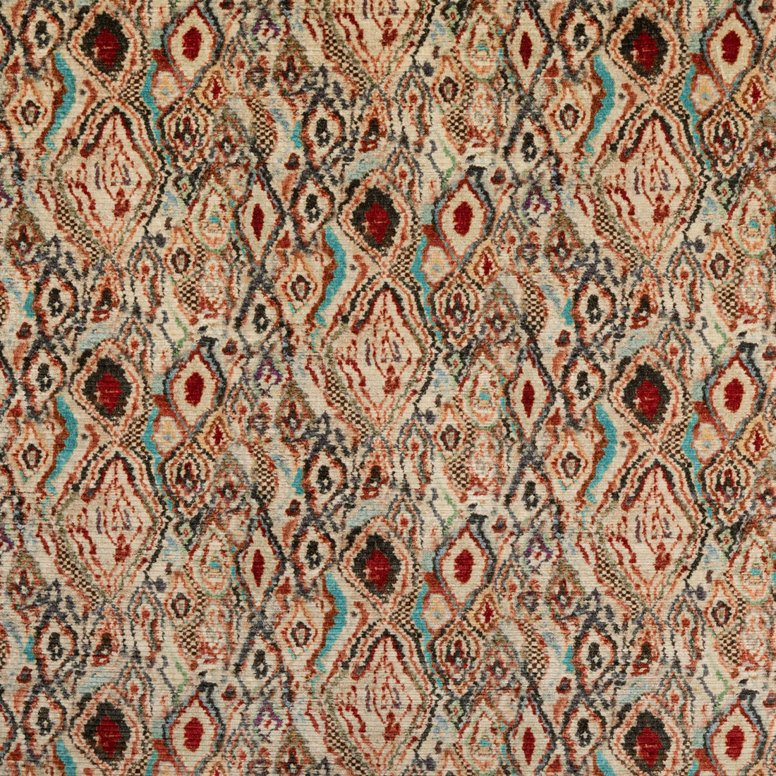 Paint Box fabric in teal/spice color - pattern FD313.T69.0 - by Mulberry in the Modern Country Velvets collection