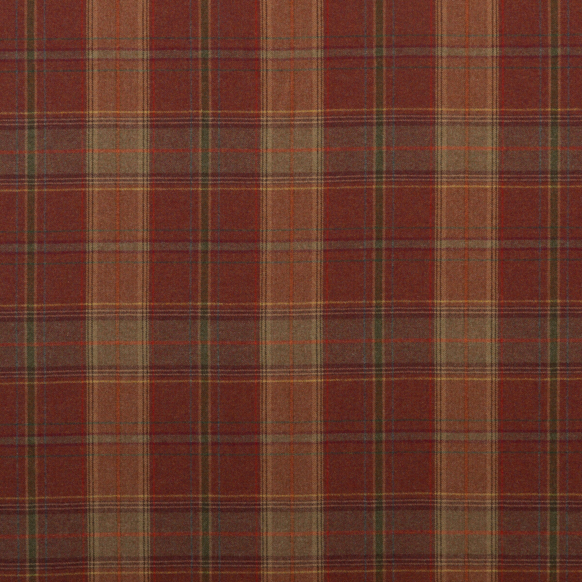 Shetland Plaid fabric in russet color - pattern FD344.V55.0 - by Mulberry in the Bohemian Romance collection