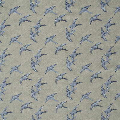 Mallards fabric in blue color - pattern FD573.H101.0 - by Mulberry in the Great Park collection
