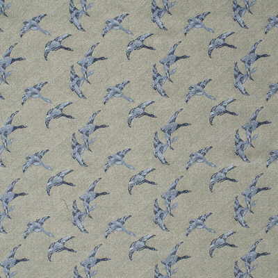 Mallards fabric in blue color - pattern FD573.H101.0 - by Mulberry in the Great Park collection