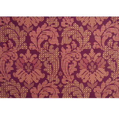 Patchwork Damask Silk fabric in red/gold color - pattern FD591.V102.0 - by Mulberry in the Living Legends collection
