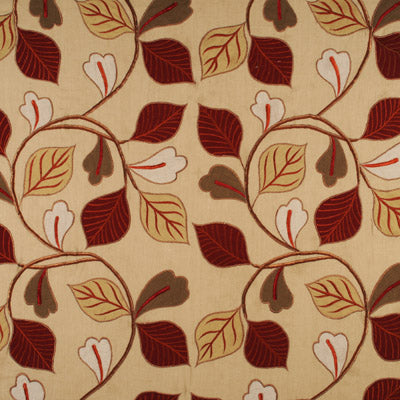 Garrick Leaf fabric in red/green/gold color - pattern FD646.V128.0 - by Mulberry in the Soprano collection