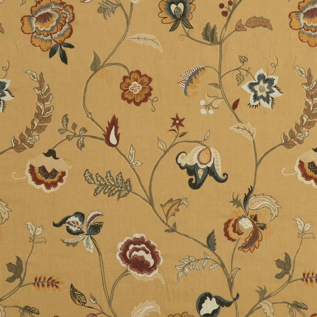 Elidora fabric in spice color - pattern FD709.T30.0 - by Mulberry in the Bohemian Romance collection