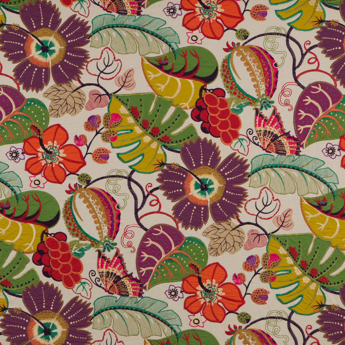 Botanical Garden fabric in fig color - pattern FD711.H46.0 - by G P &amp; J Baker in the Langdale collection