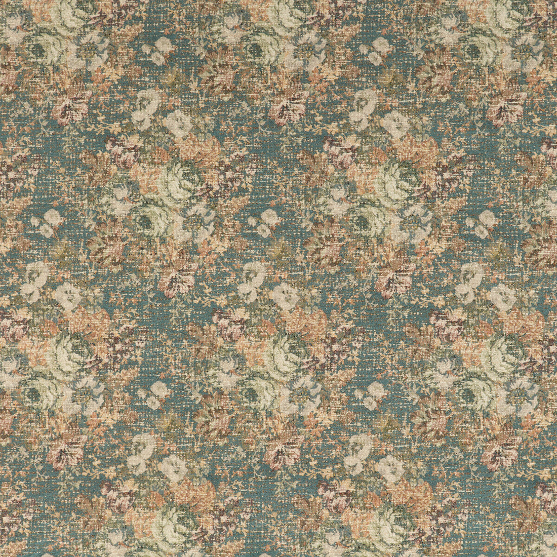 Bohemian Tapestry fabric in teal color - pattern FD725.R11.0 - by Mulberry in the Bohemian Weaves collection