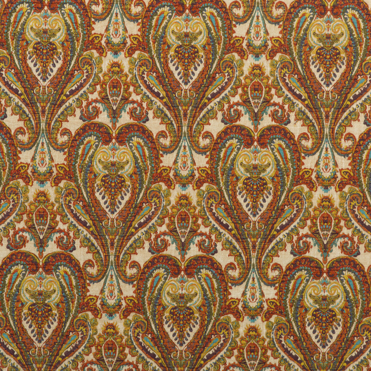 Bohemian Paisley fabric in multi color - pattern FD728.Y101.0 - by Mulberry in the Bohemian Romance collection