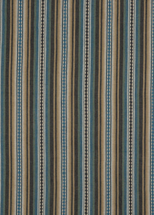 Dalton Stripe fabric in indigo/teal color - pattern FD731.H43.0 - by Mulberry in the Bohemian Travels collection