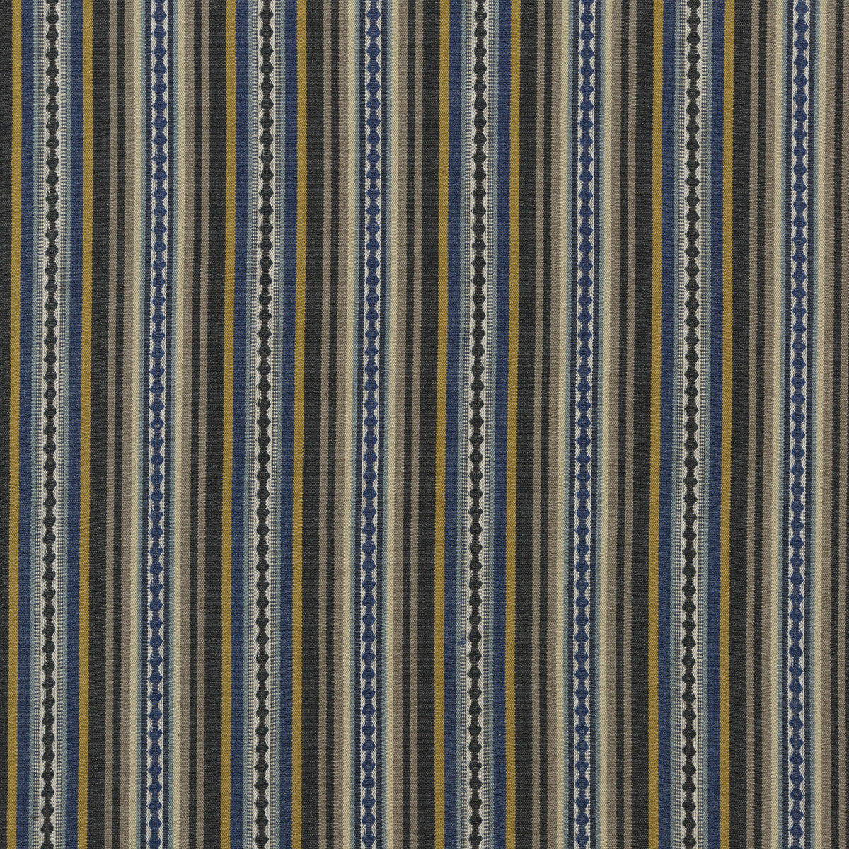 Dalton Stripe fabric in indigo/ochre color - pattern FD731.H51.0 - by Mulberry in the Festival collection