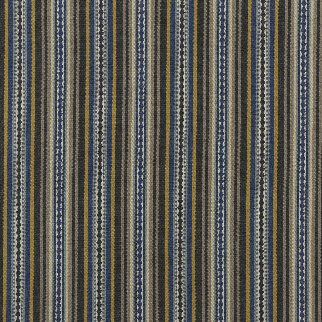 Dalton Stripe fabric in indigo/ochre color - pattern FD731.H51.0 - by Mulberry in the Festival collection