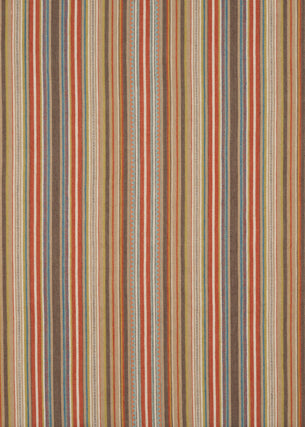 Tapton Stripe fabric in teal/russet color - pattern FD735.R43.0 - by Mulberry in the Bohemian Travels collection