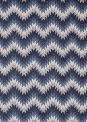 Logan fabric in indigo color - pattern FD743.H10.0 - by Mulberry in the Bohemian Travels collection