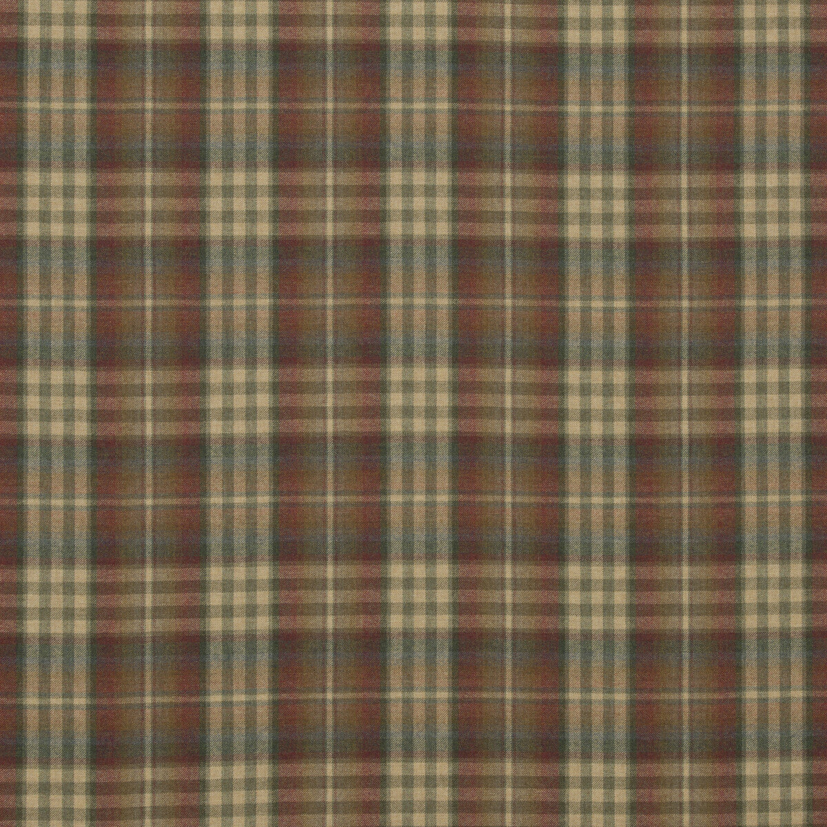 Nevis fabric in red/green color - pattern FD748.V117.0 - by Mulberry in the Festival collection