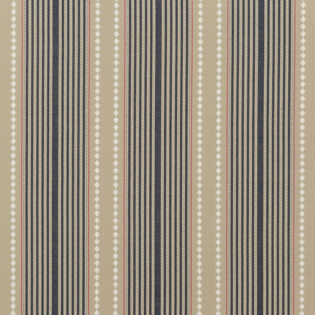 Brighton Stripe fabric in indigo/linen color - pattern FD753.H49.0 - by Mulberry in the Festival collection