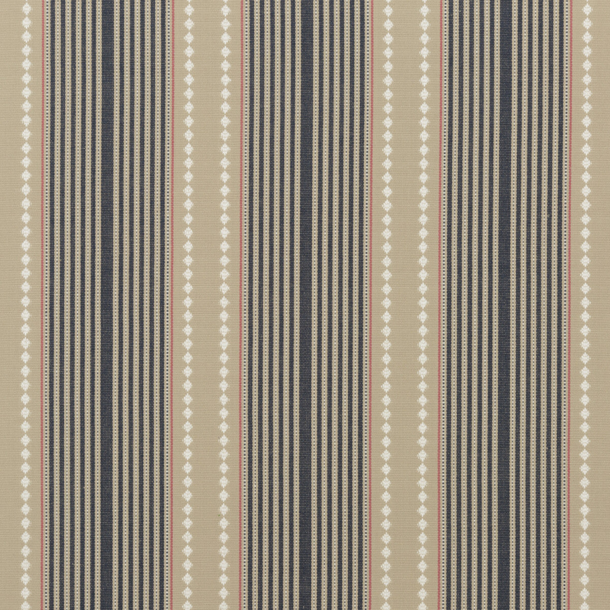 Brighton Stripe fabric in indigo/linen color - pattern FD753.H49.0 - by Mulberry in the Festival collection