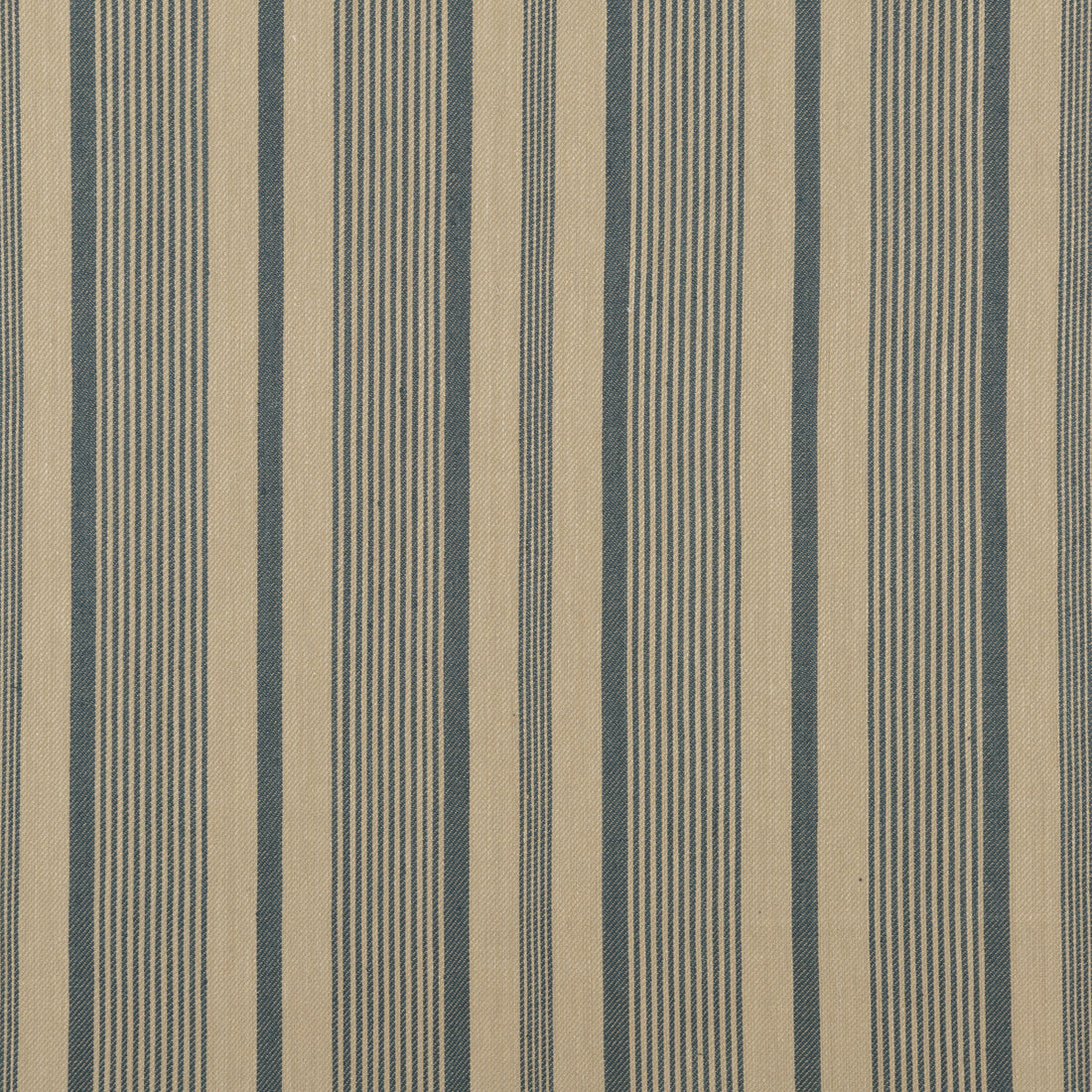 College Stripe fabric in teal/linen color - pattern FD758.R30.0 - by Mulberry in the Festival collection