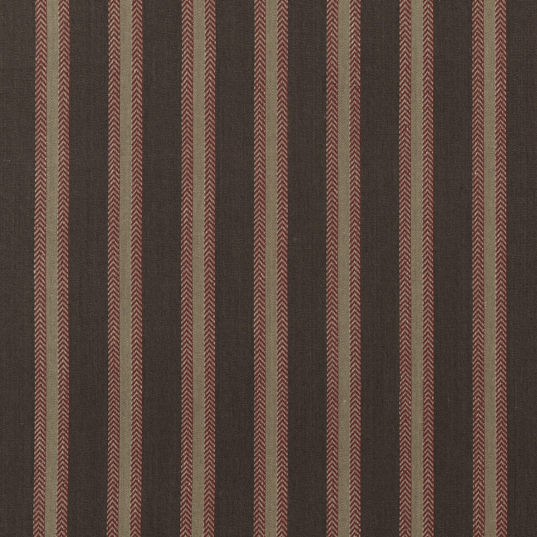 Chester Stripe fabric in woodsmoke/russet color - pattern FD760.A132.0 - by Mulberry in the Festival collection