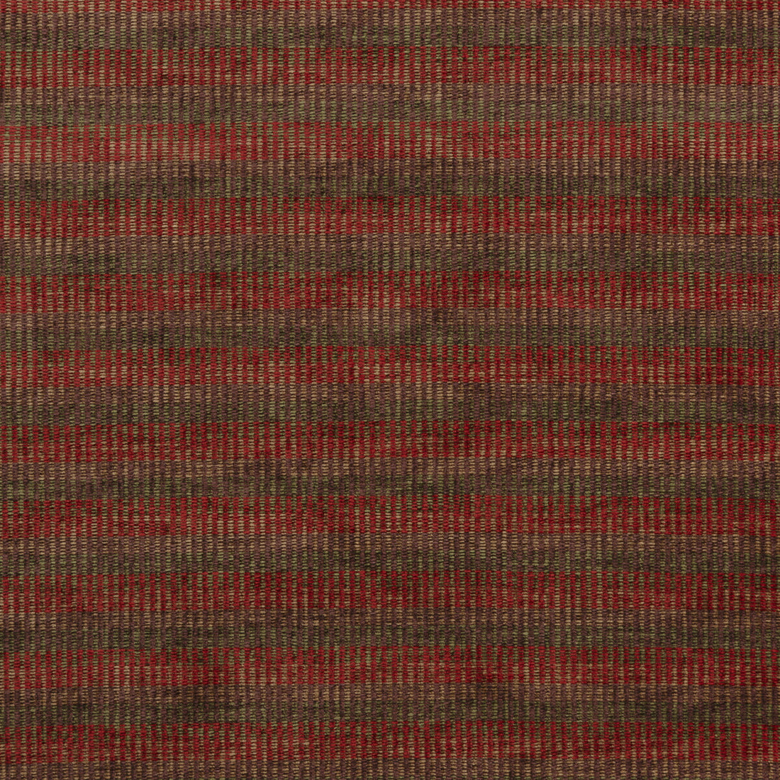 Rattan Chenille fabric in red/green color - pattern FD761.V117.0 - by Mulberry in the Festival collection