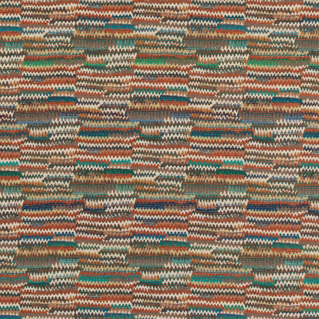 Landscape fabric in teal/spice color - pattern FD781.T69.0 - by Mulberry in the Modern Country II collection