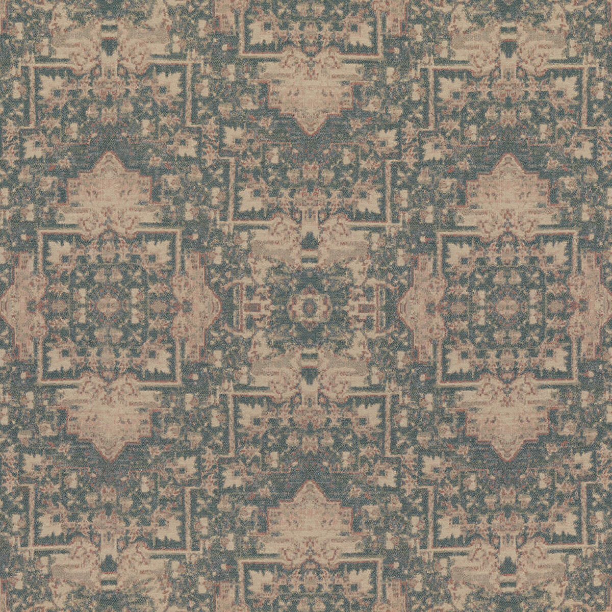 Faded Tapestry fabric in blue/stone color - pattern FD782.G16.0 - by Mulberry in the Modern Country I collection