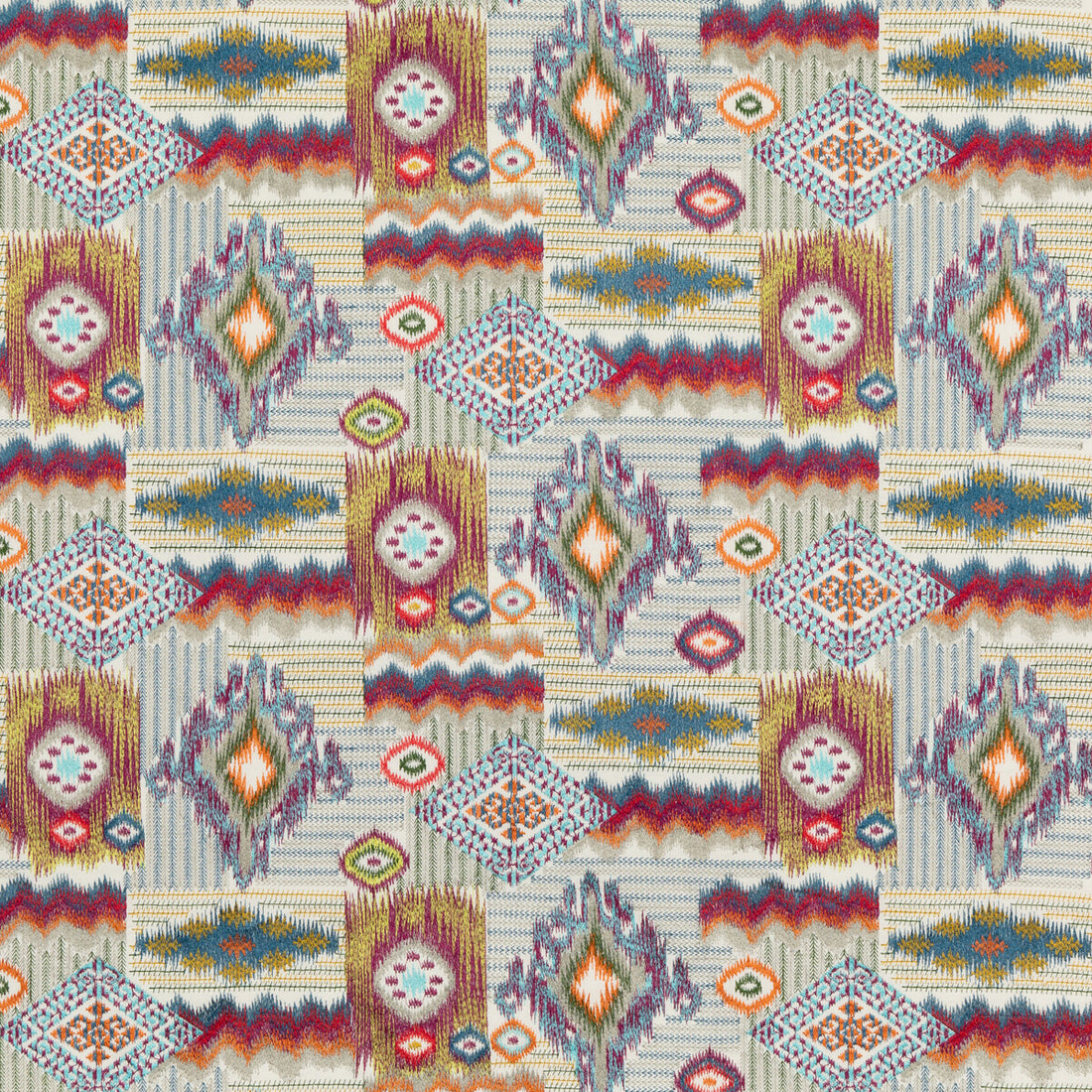 Dazzle fabric in multi color - pattern FD786.Y101.0 - by Mulberry in the Modern Country II collection
