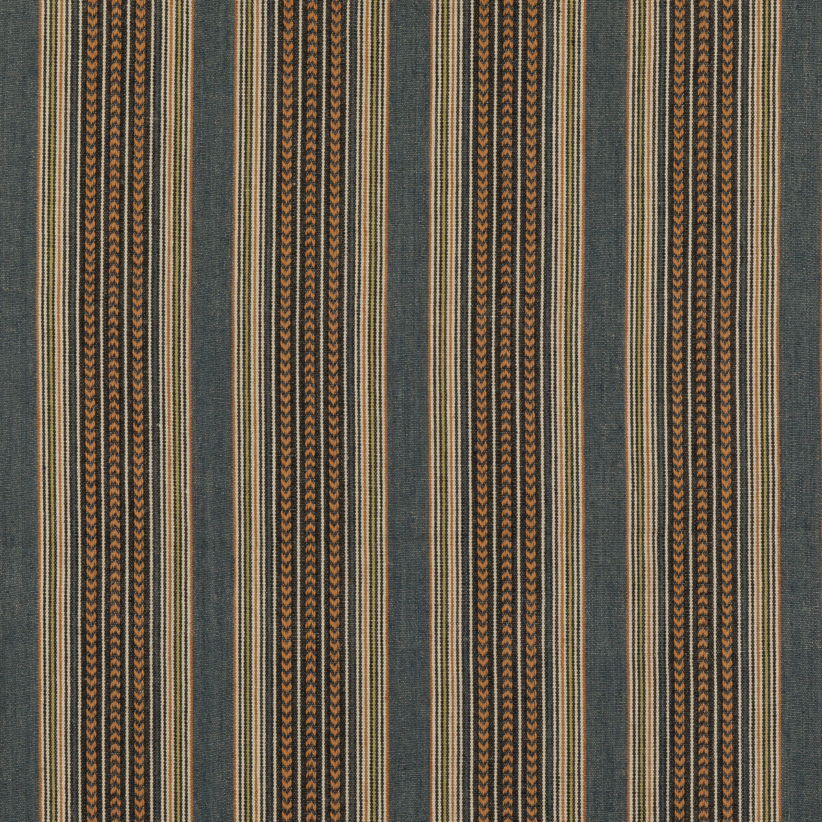 Berber Stripe fabric in denim color - pattern FD792.G34.0 - by Mulberry in the Mulberry Stripes II collection