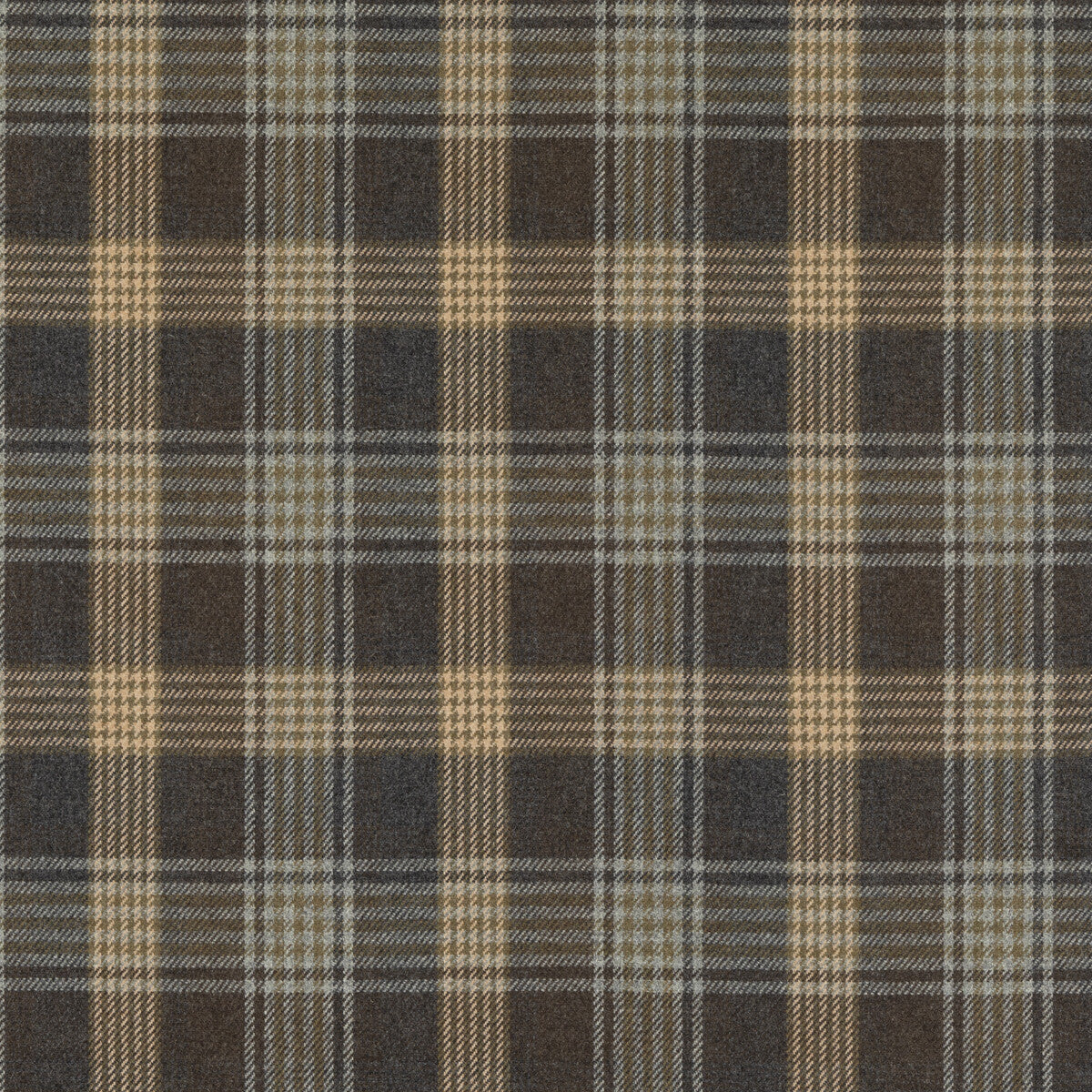 Braemar fabric in woodsmoke color - pattern FD803.A15.0 - by Mulberry in the Mulberry Wools IV collection