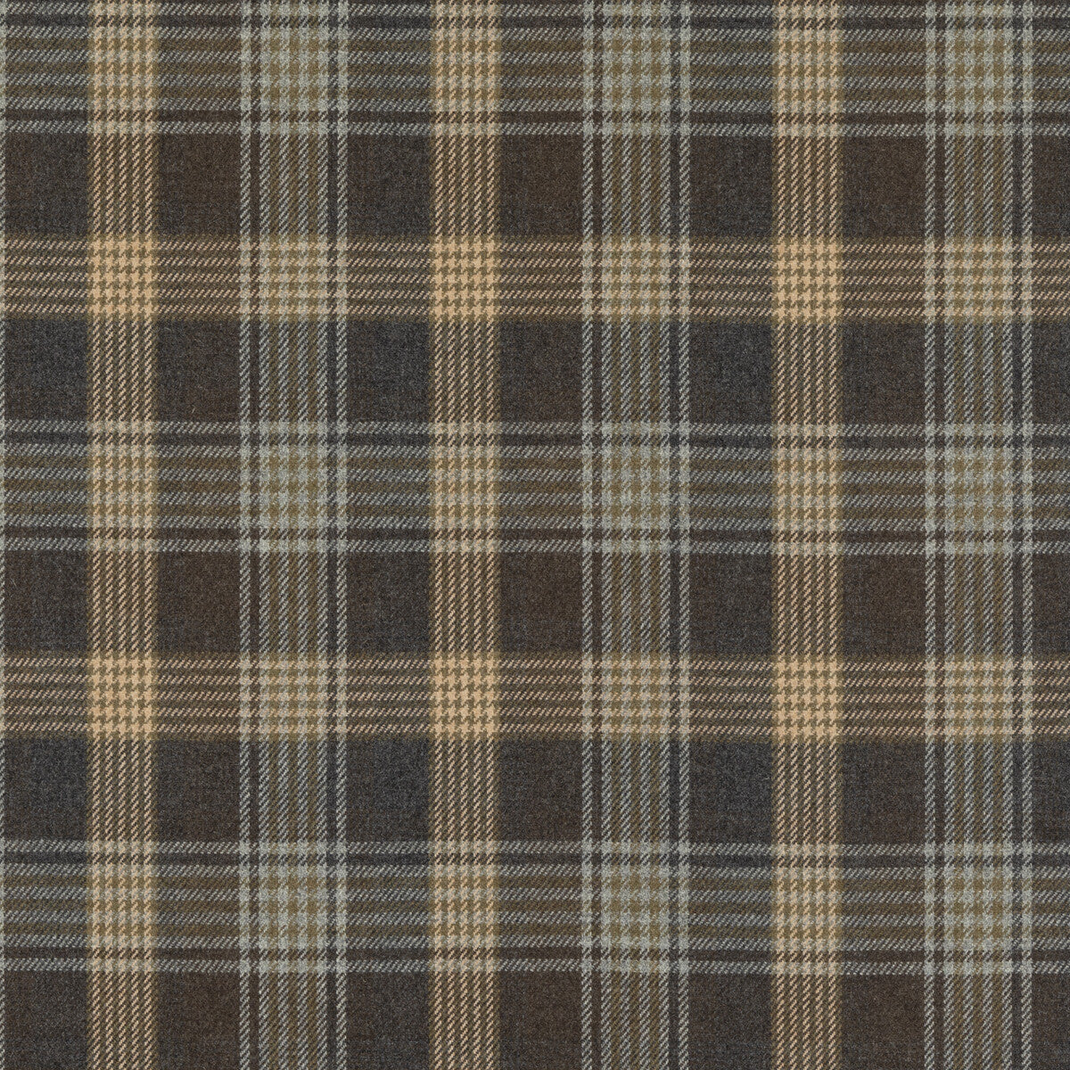 Braemar fabric in woodsmoke color - pattern FD803.A15.0 - by Mulberry in the Mulberry Wools IV collection