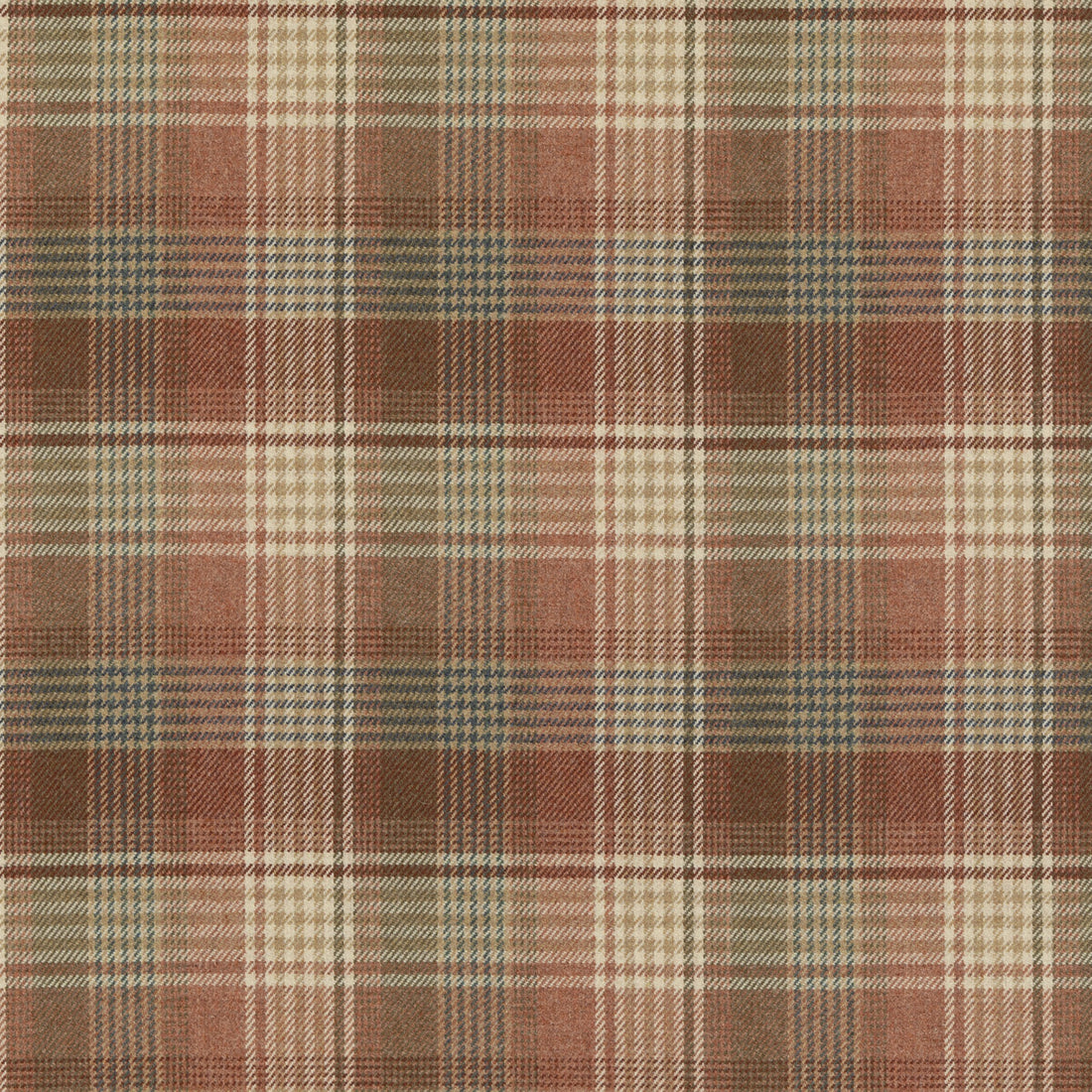 Braemar fabric in russet color - pattern FD803.V55.0 - by Mulberry in the Mulberry Wools IV collection