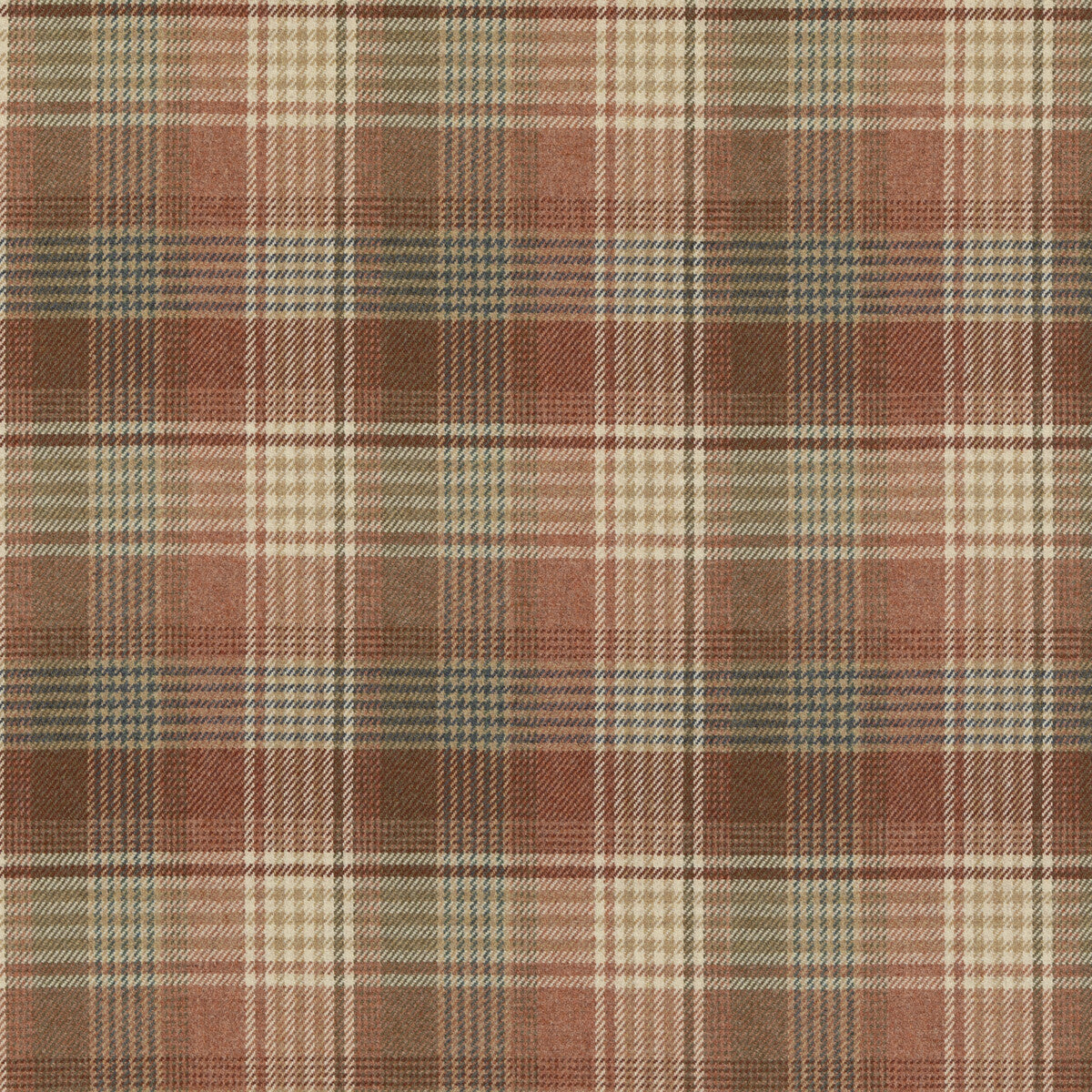 Braemar fabric in russet color - pattern FD803.V55.0 - by Mulberry in the Mulberry Wools IV collection
