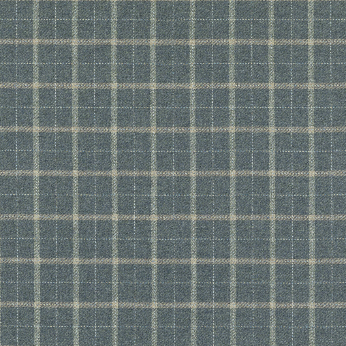 Bowmont fabric in blue color - pattern FD806.H101.0 - by Mulberry in the Mulberry Wools IV collection