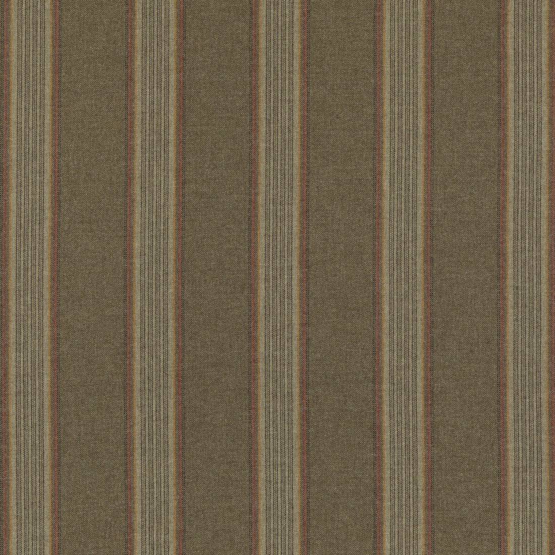Moray Stripe fabric in lovat color - pattern FD808.R106.0 - by Mulberry in the Mulberry Wools IV collection