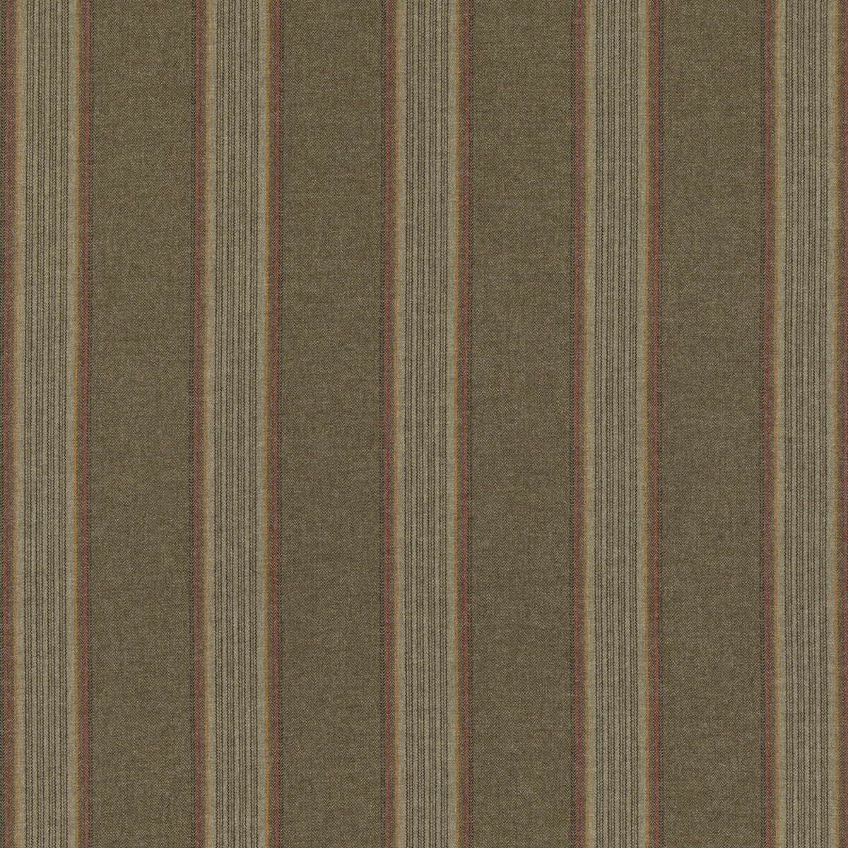 Moray Stripe fabric in lovat color - pattern FD808.R106.0 - by Mulberry in the Mulberry Wools IV collection